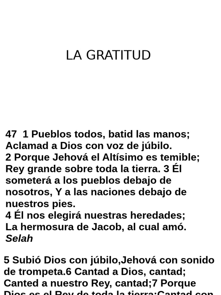 La Importancia de la Gratitud en la Fe | PDF