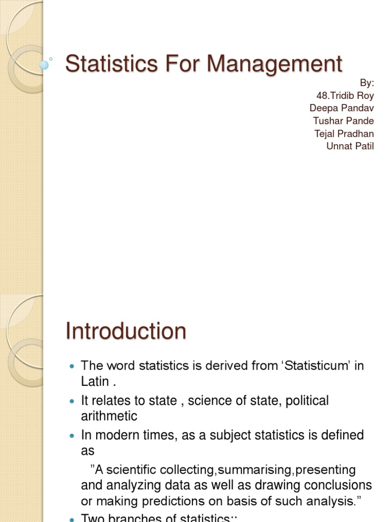 Statistics for Management Insights | PDF | Statistics | Regression Analysis