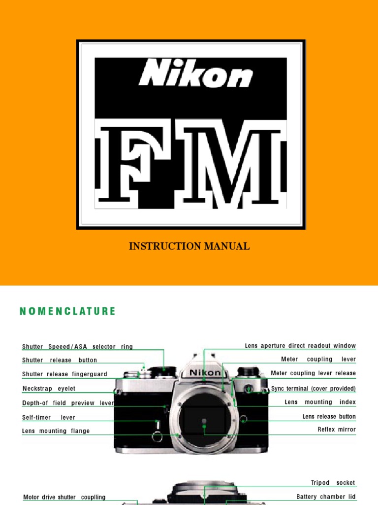 Nikon FM Manual PDF Exposure (Photography) Aperture