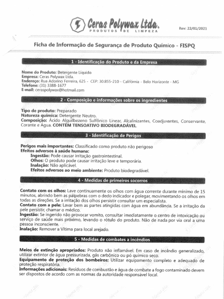 Detergente Liquido | PDF
