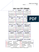 Year 2011 Calendar - Belgium