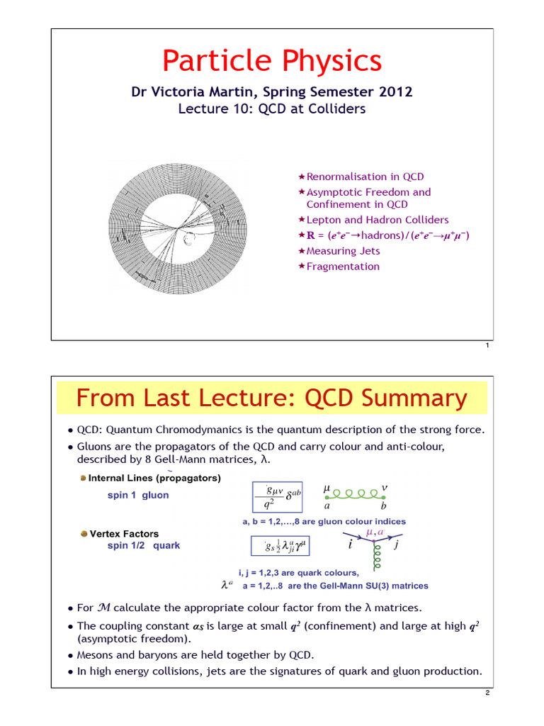 QCD and Jet Production in Colliders | PDF | Quantum Chromodynamics | Quark