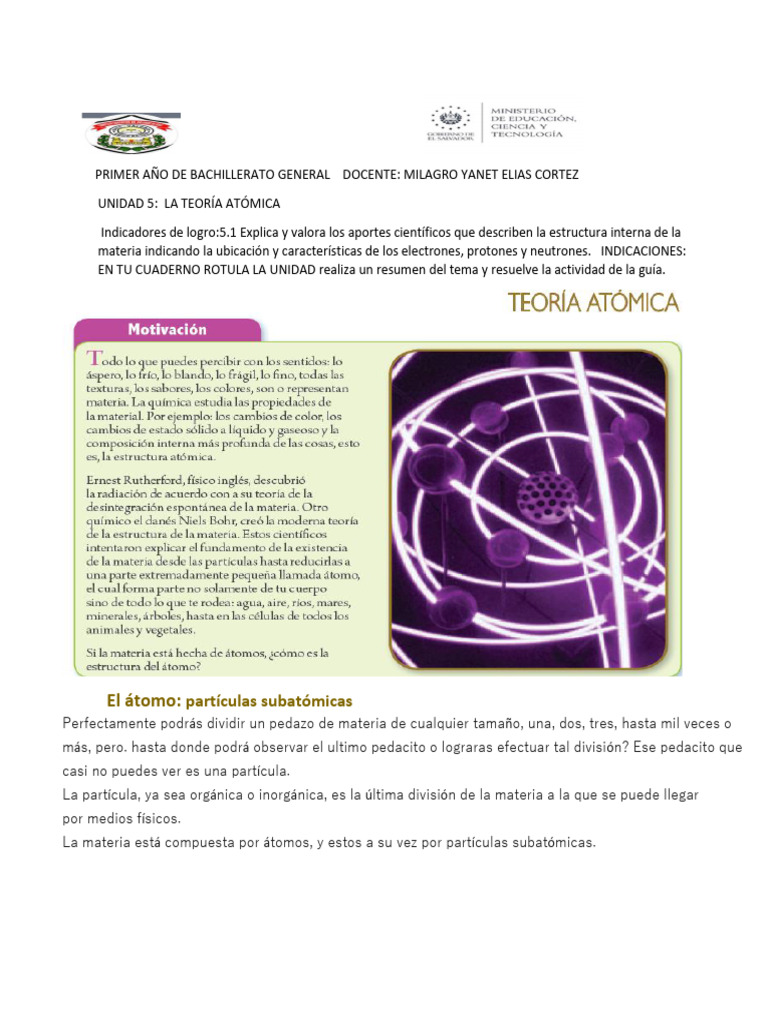 Teoria Atomica Pdf átomos Importar