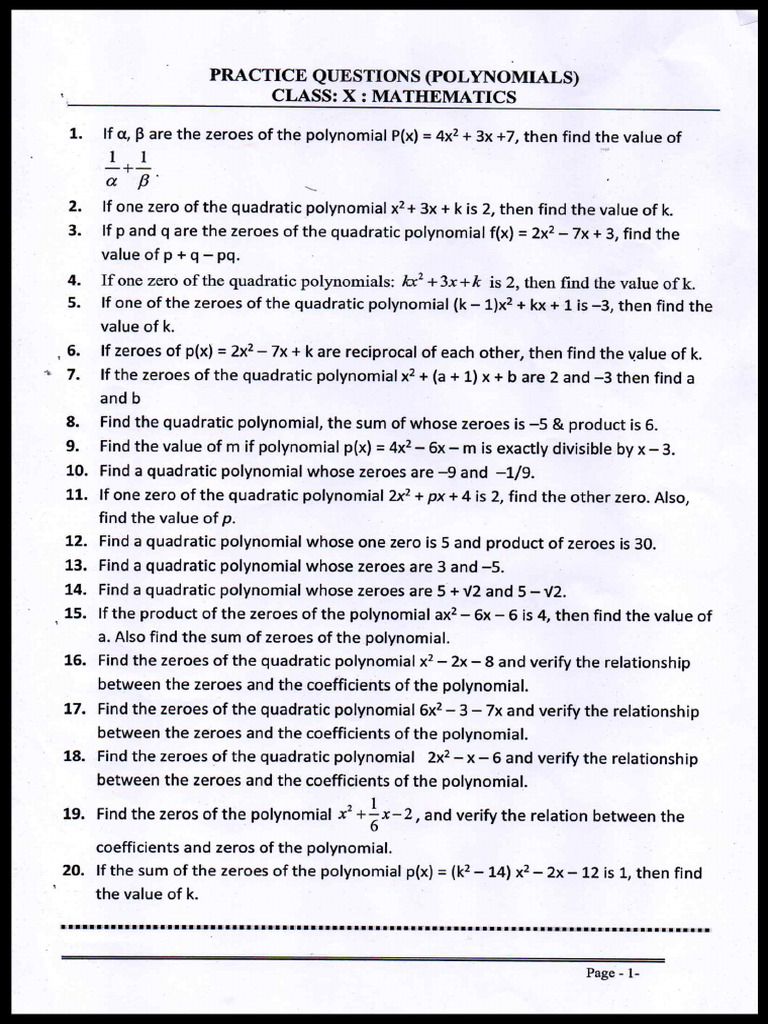 Class 10 Maths Lesson 2 And 3 Worksheet Pdf