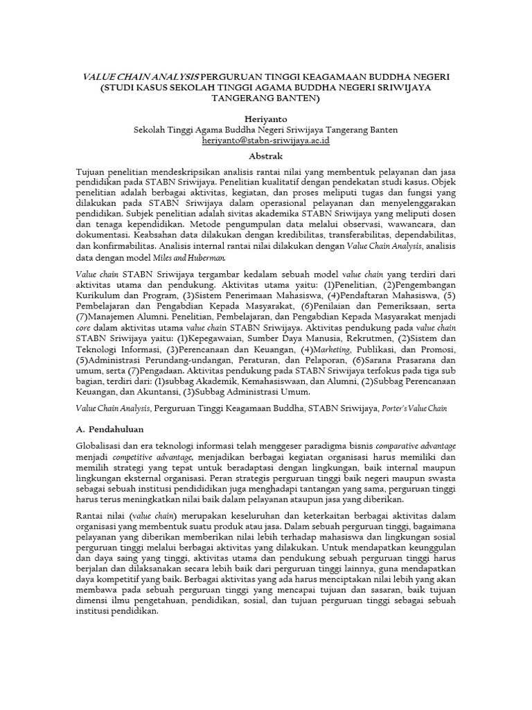 Paper Value Chain Analysisi PDF