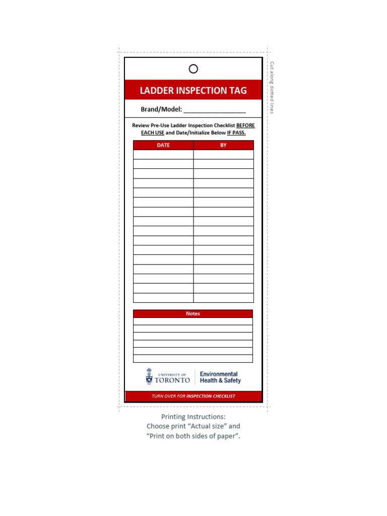 Ladder Inspection Tag & Checklist | PDF