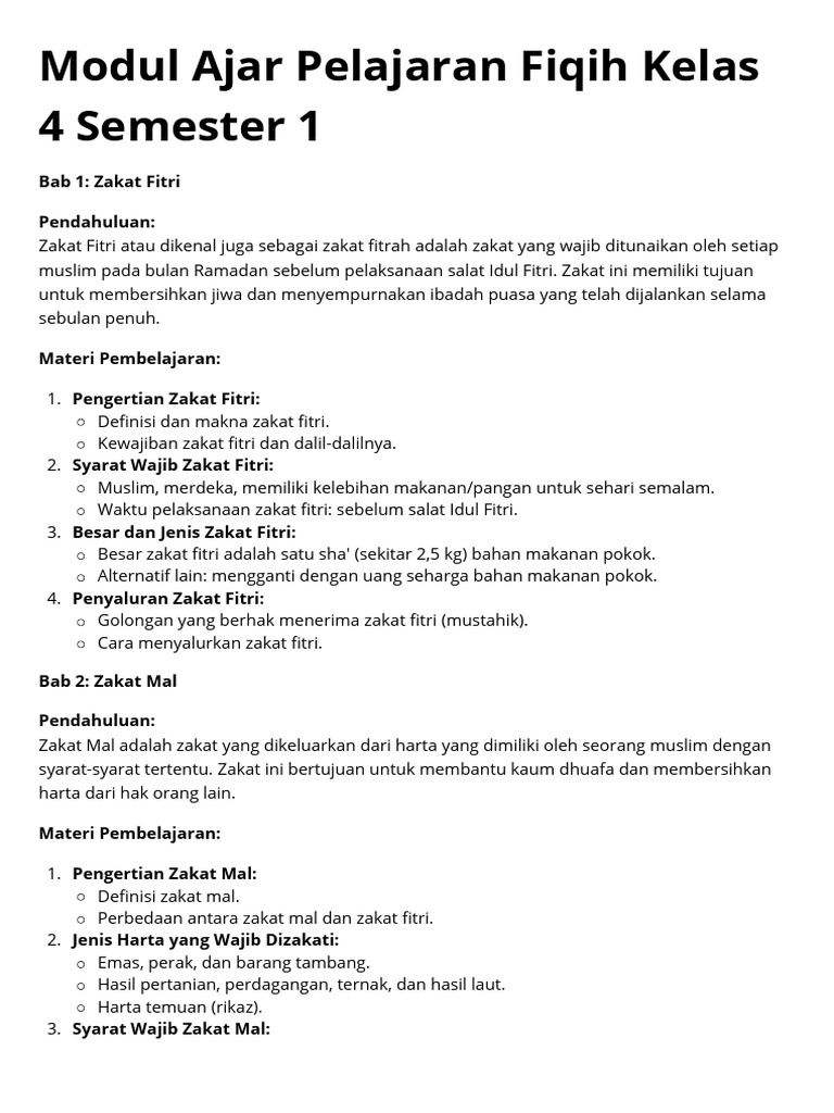 Modul Ajar Pelajaran Fiqih Kelas 4 Semester 1 20240811 204413 0000 Pdf