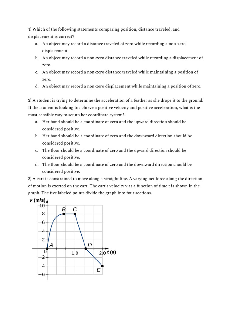 Physics Problems on Motion and Acceleration | PDF | Acceleration | Velocity