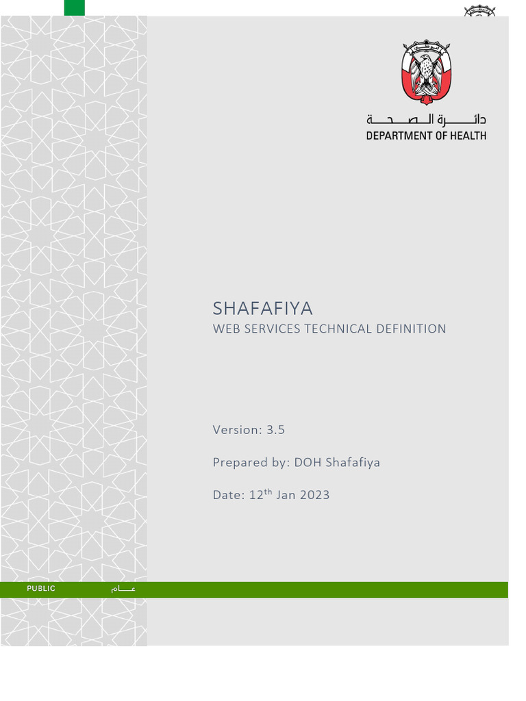 Doh shafafiyapte web services technical definition document v3