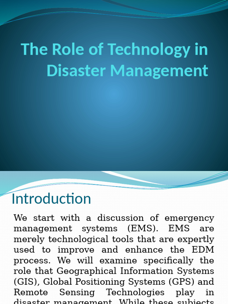 Technology's Impact on Disaster Management | PDF | Electromagnetic ...