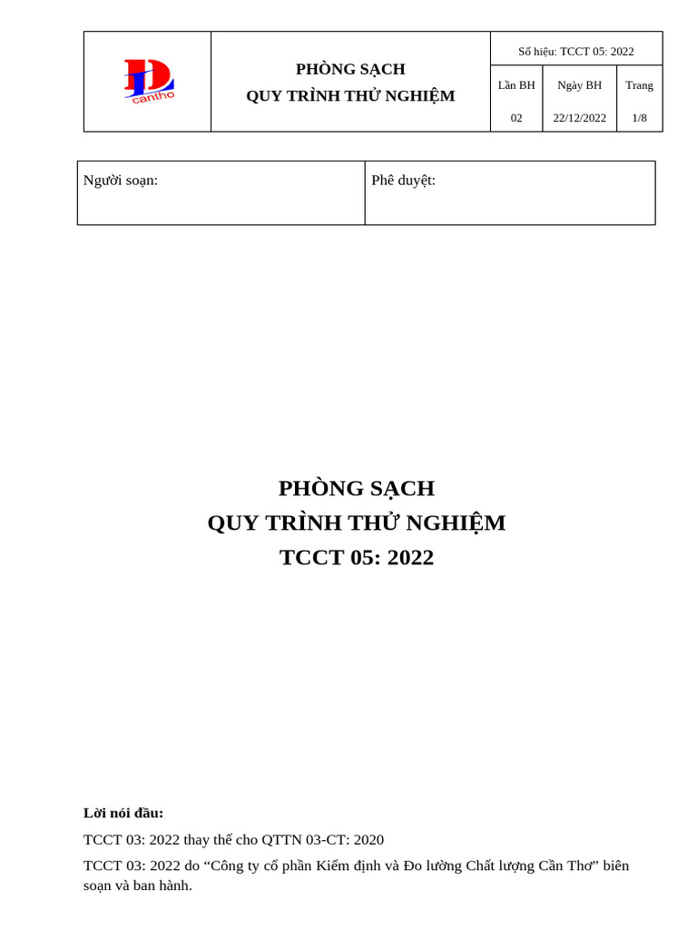 TCCT 05-2022 - Phòng S CH (Nam) | PDF