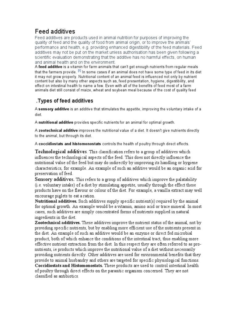 Feed Additives Animal Feed Nutrition