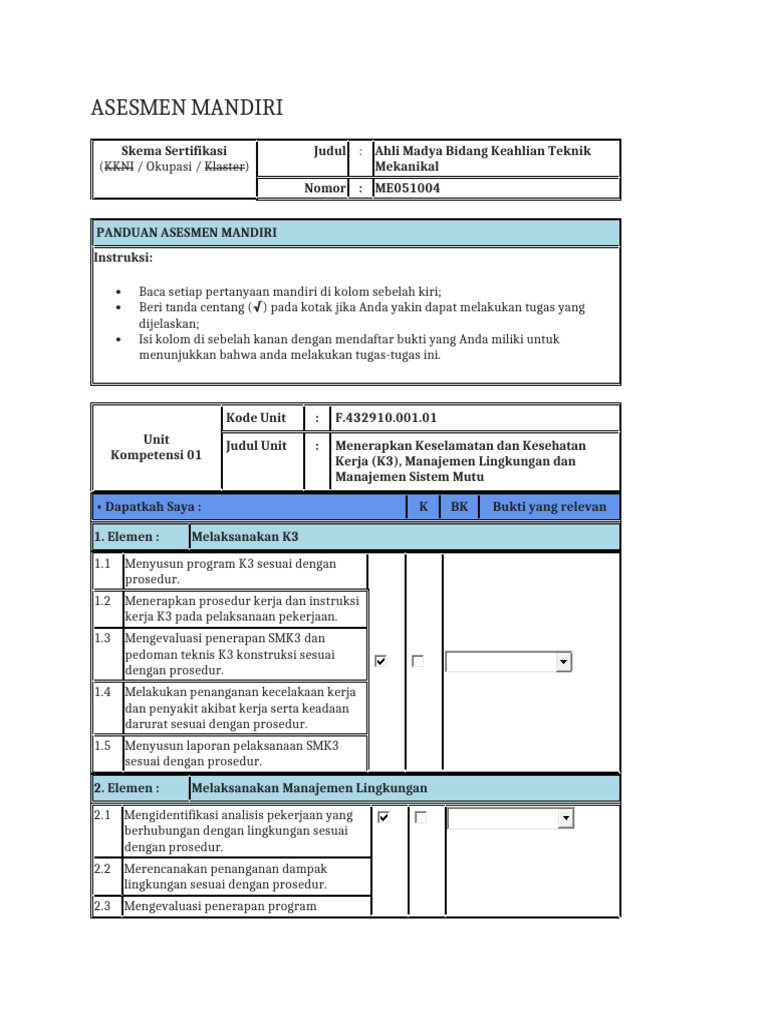 Asesmen Mandiri Pdf