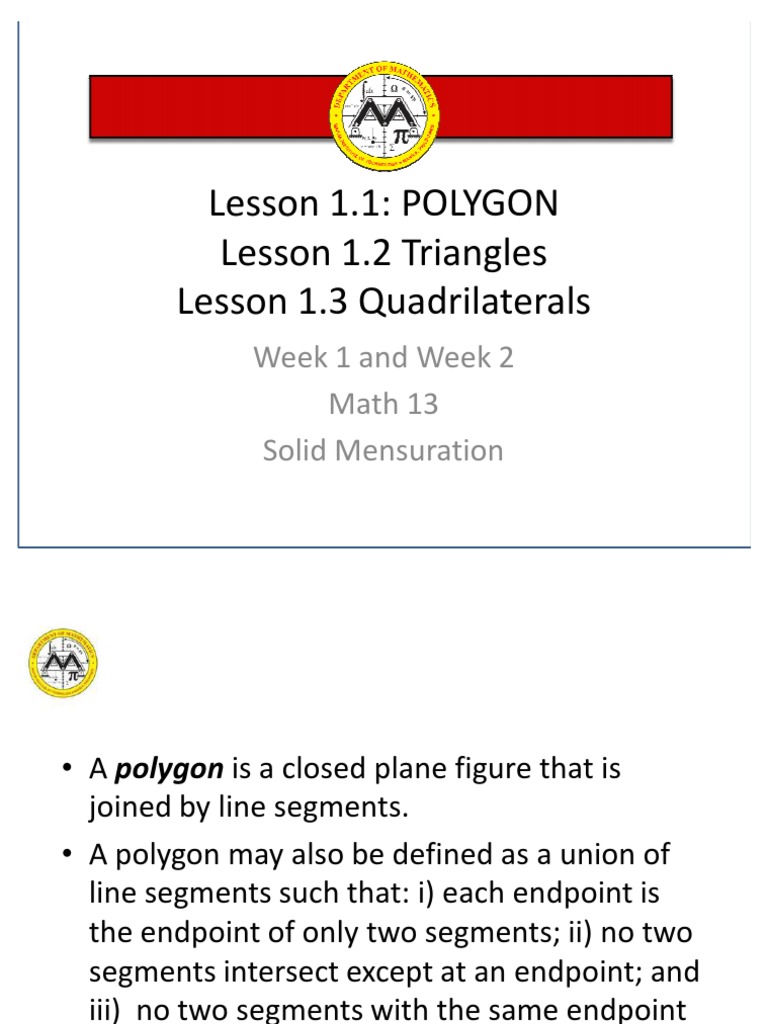 MATH13 Coursewares | PDF | Triangle | Circle