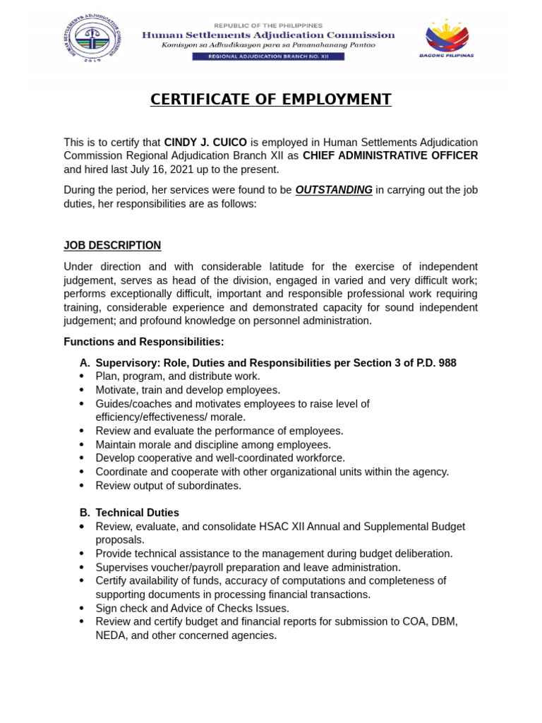 Zero Backlog Certification for HSAC | PDF | Human Resource Management ...