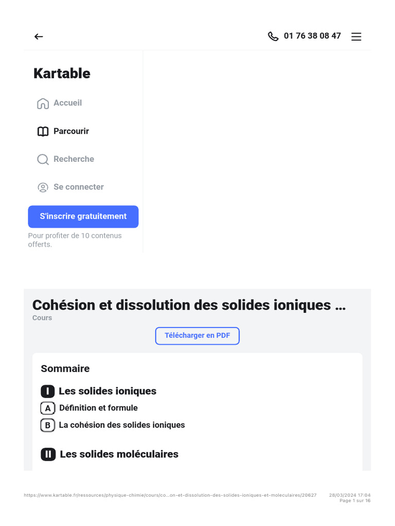 Cohésion et dissolution des solides ioniques | PDF | Polarité (chimie ...