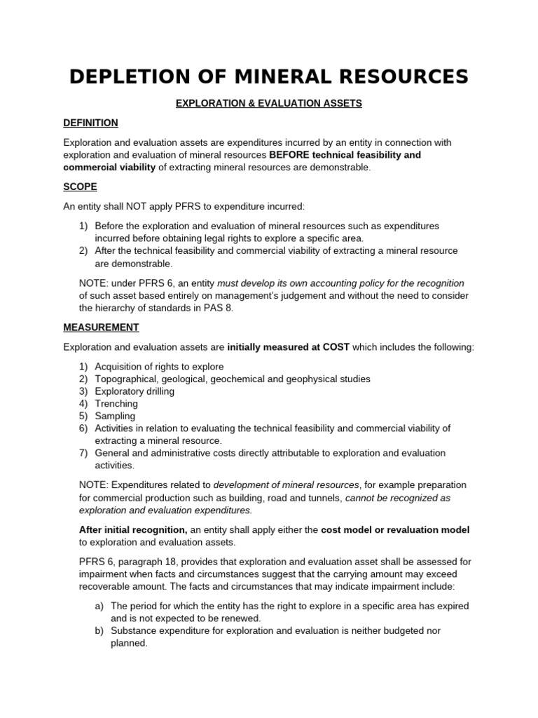 Accounting for Exploration Assets | PDF | Depreciation | Financial ...