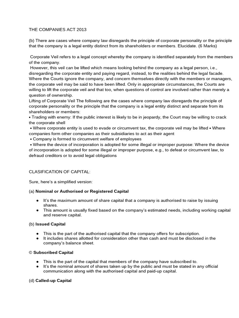 Tca imp q s appeared in ca foundation pdf piercing the corporate