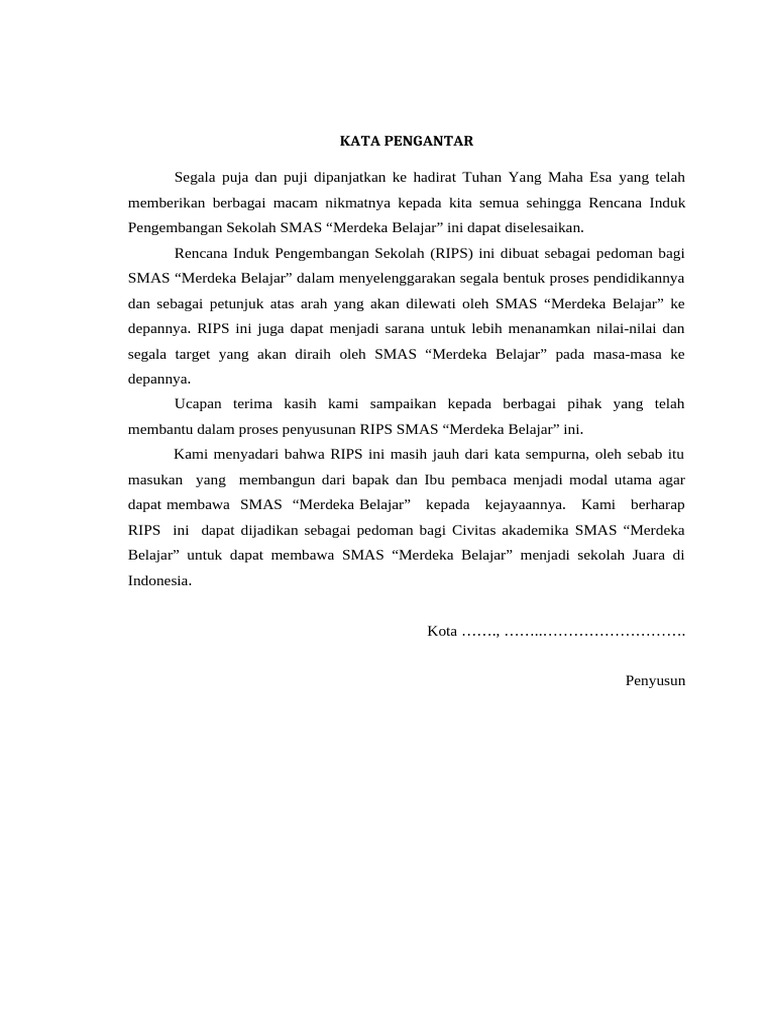 Rencana Induk Pengembangan SMAS | PDF