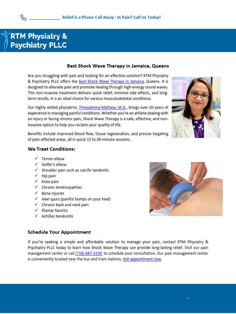 Shock Wave Therapy for Pain Relief | PDF