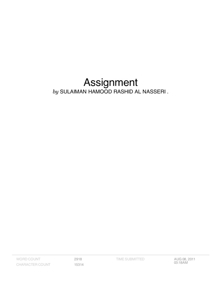 Assignment: Sulaiman Hamood Rashid Al Nasseri | PDF