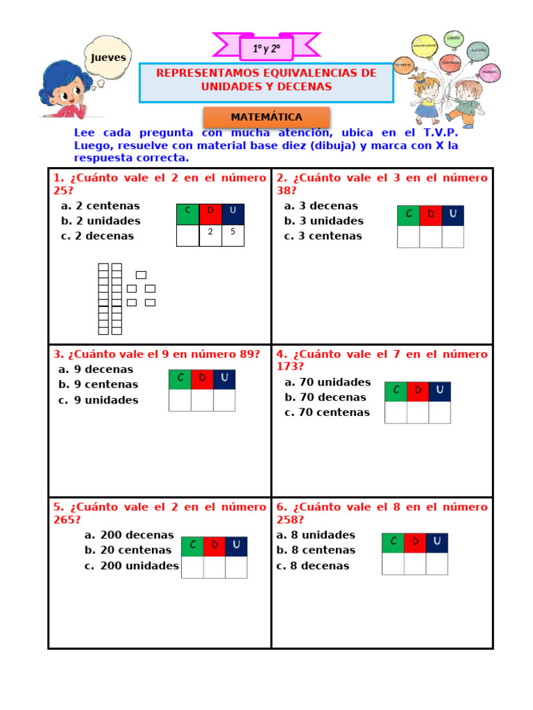 1° y 2° Jueves 08 Ficha 7 | PDF
