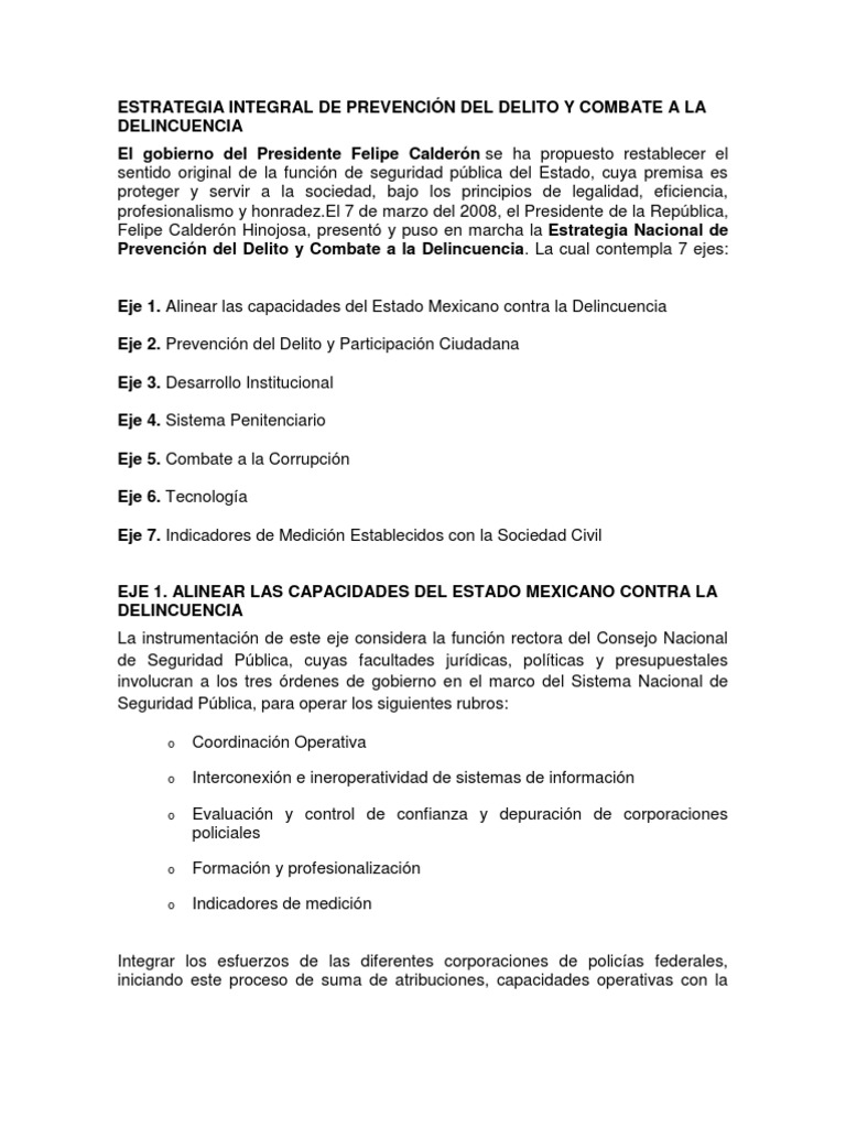 Estrategia de Prevención del Delito en México | PDF | Policía ...