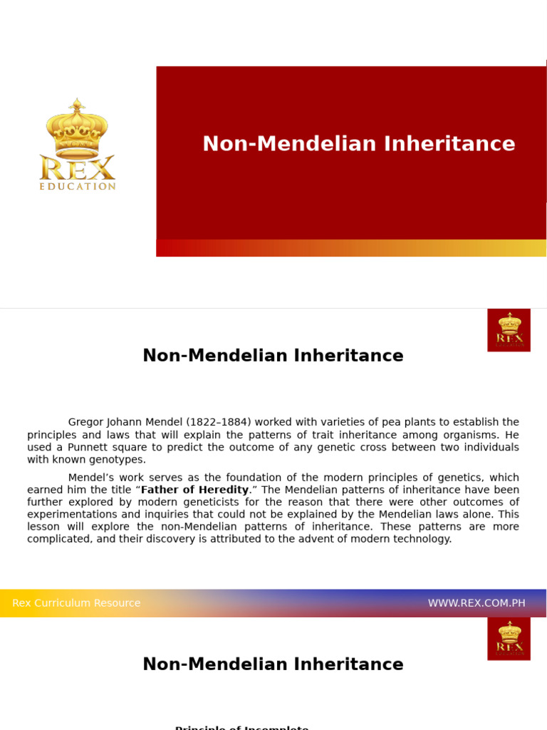 Non Mendelian+Inheritance | PDF | Dominance (Genetics) | Allele