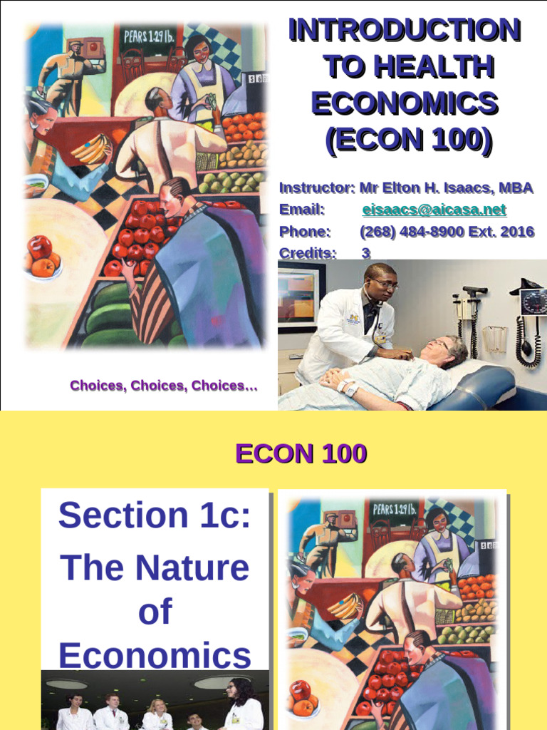 Intro to Health Economics (ECON 100) | PDF | Consumption (Economics ...