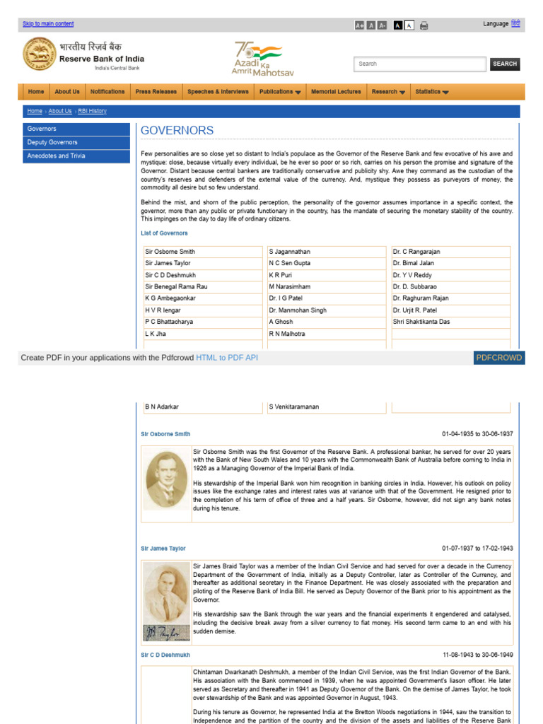 List of RBI Governors | PDF | International Monetary Fund | Financial ...