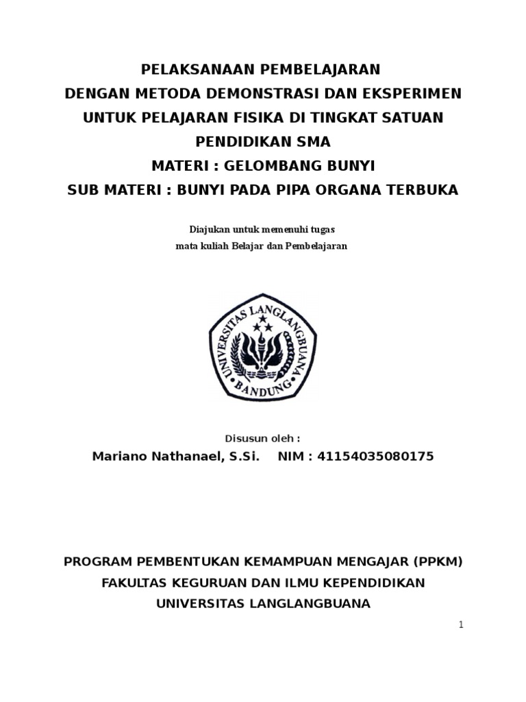 Penerapan Metode Demonstrasi Dan Eksperimen Dalam Mengajar 