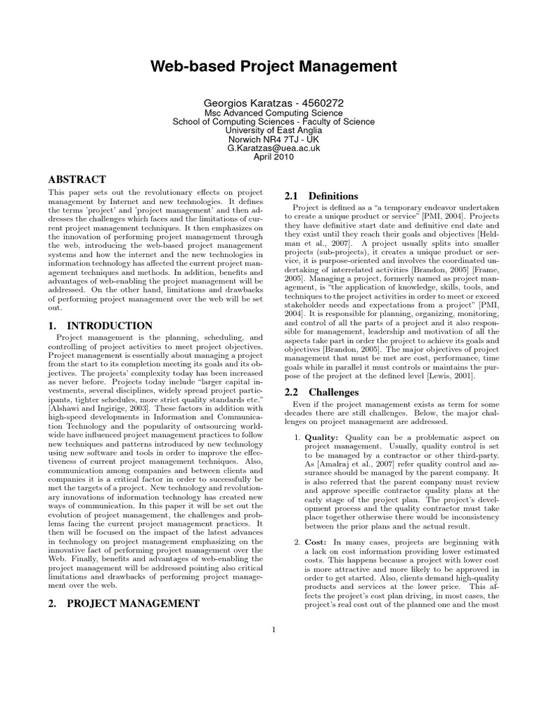 Web Based Project Management | PDF | Project Management | Web Application