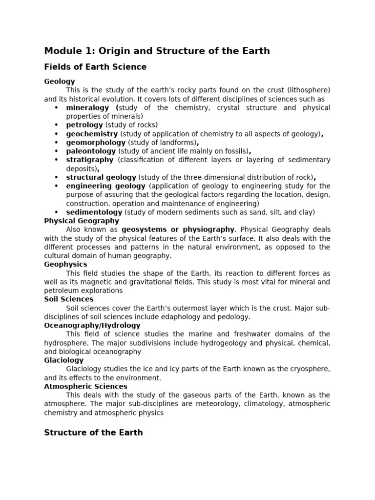 Earth Structure and Formation Overview | PDF | Earth Sciences | Earth