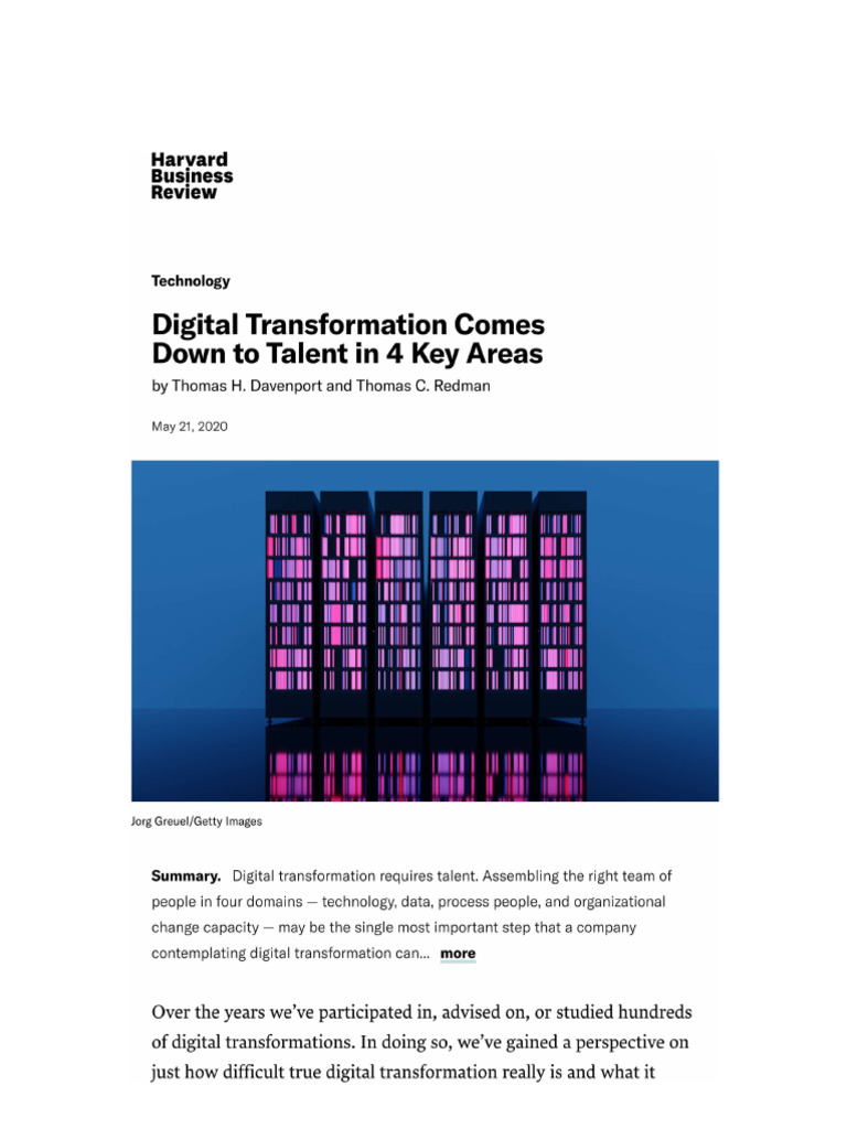 Digital Trans - HBR - Article | PDF