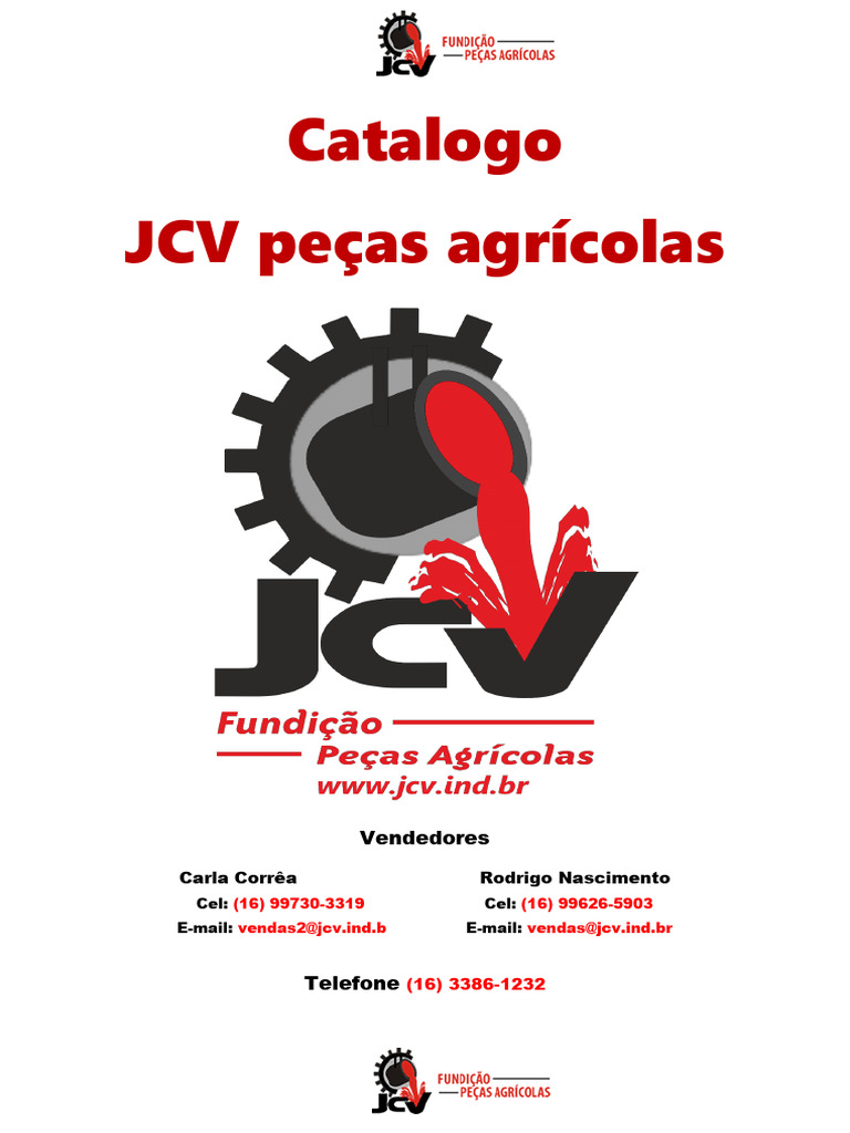 Catálogo de Peças Agrícolas JCV | PDF | Eixo | Engrenagem