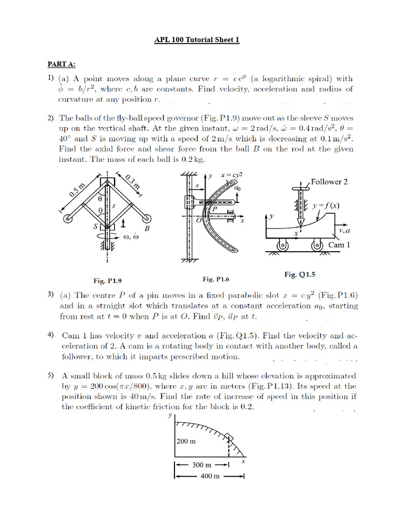 APL 100 Tutorial Sheet 1 | PDF