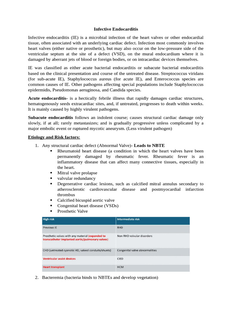 Infective Endocarditis | PDF | Penicillin | Heart