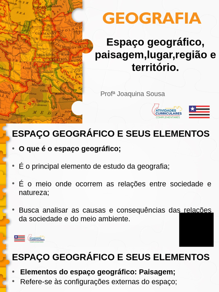 GEOGRAFIA - Espaço Geográfico, Paisagem, Lugar, Região, Território ...
