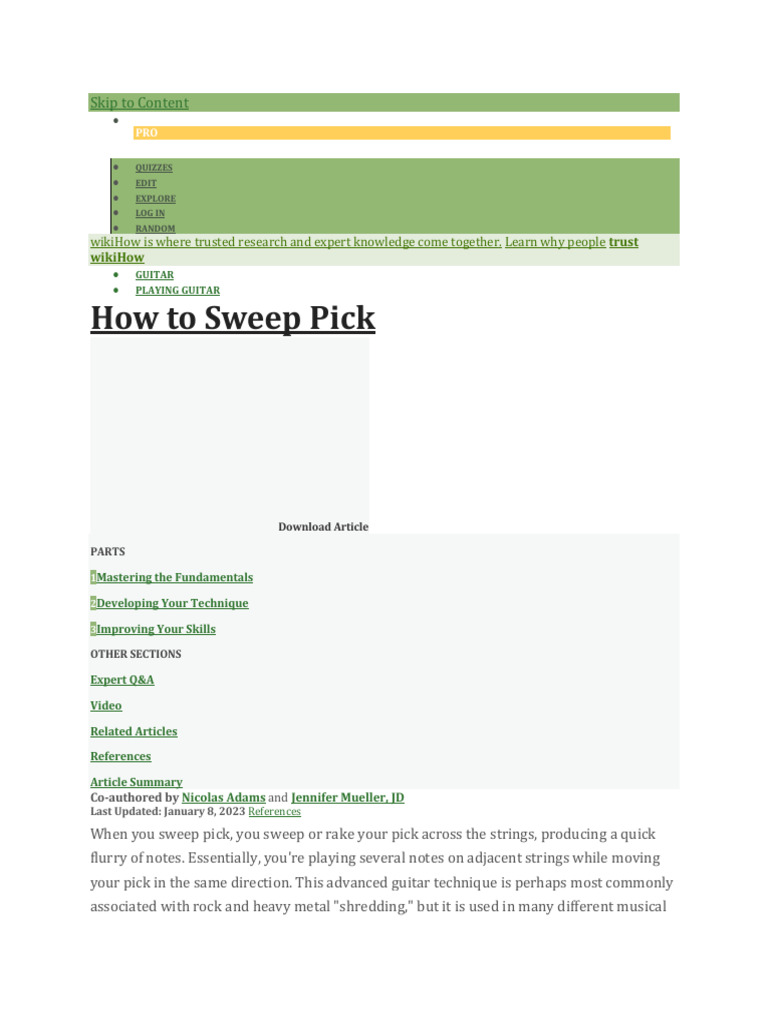 How to sweep pdf guitars string instruments