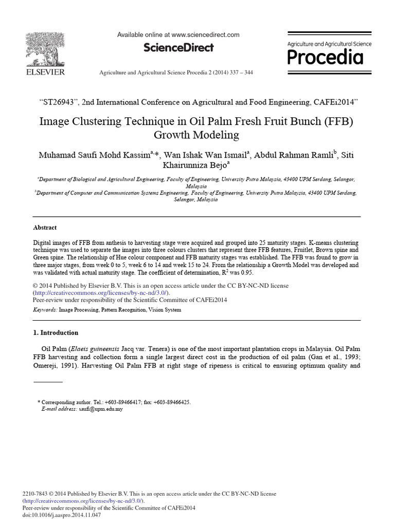Image Clustering for Oil Palm FFB Growth | PDF | Regression Analysis ...