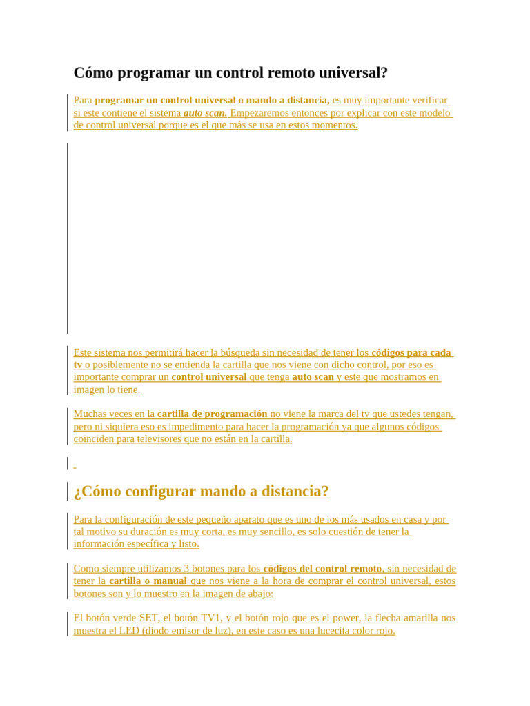 Cómo Programar Un Control Remoto Universal | PDF | Control remoto | Equipo