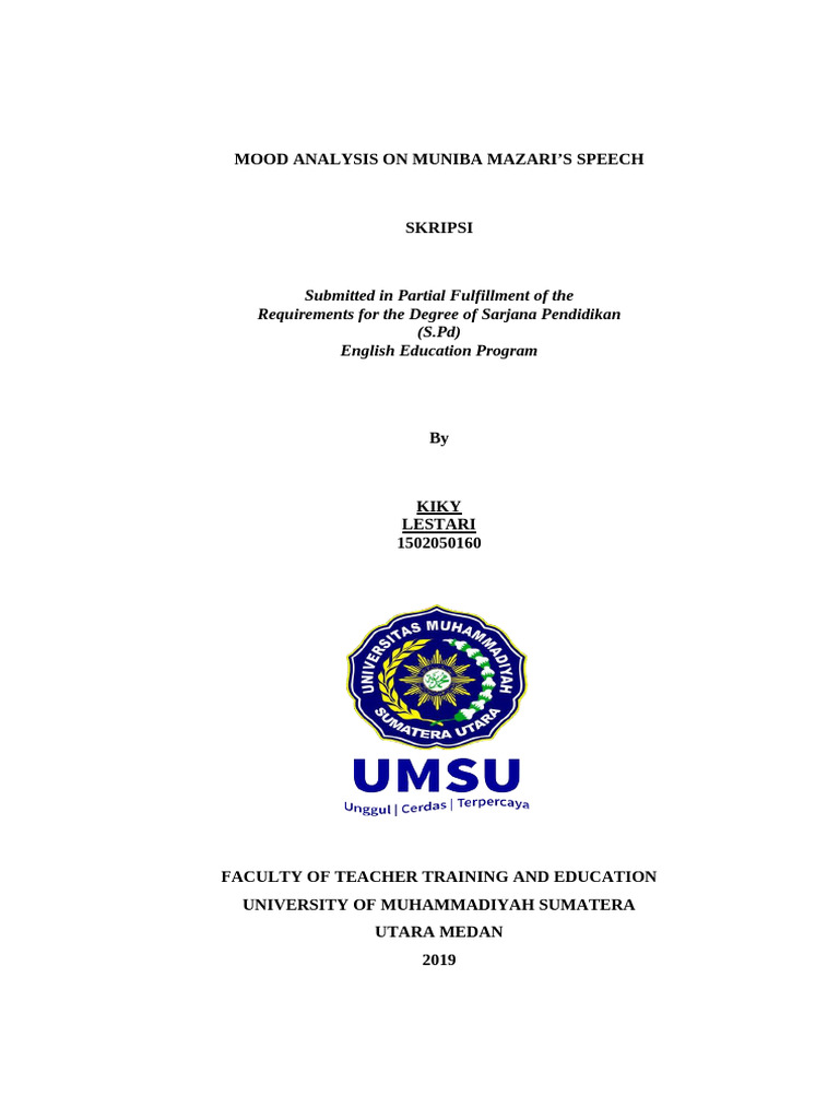 Lestari - Mood Analysis On Muniba Mazari Speech | PDF | Linguistics ...