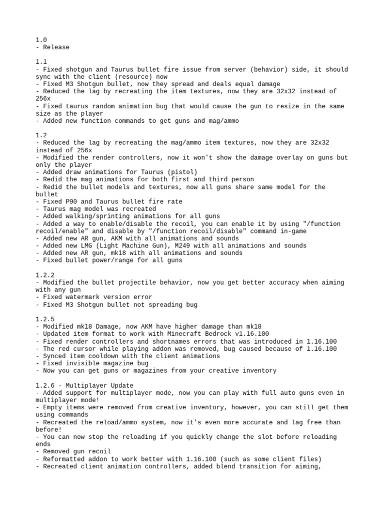 Change Log | PDF