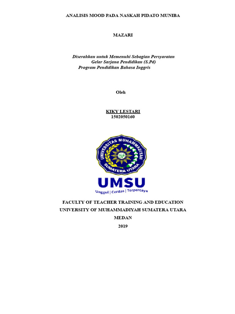 Salinan Terjemahan Lestari - Mood Analysis On Muniba Mazari Speech | PDF