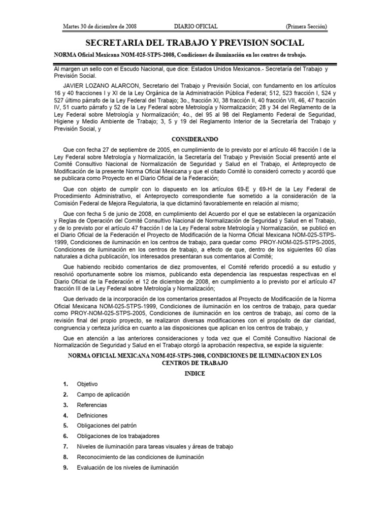 Nom 025 STPS 2008 | PDF