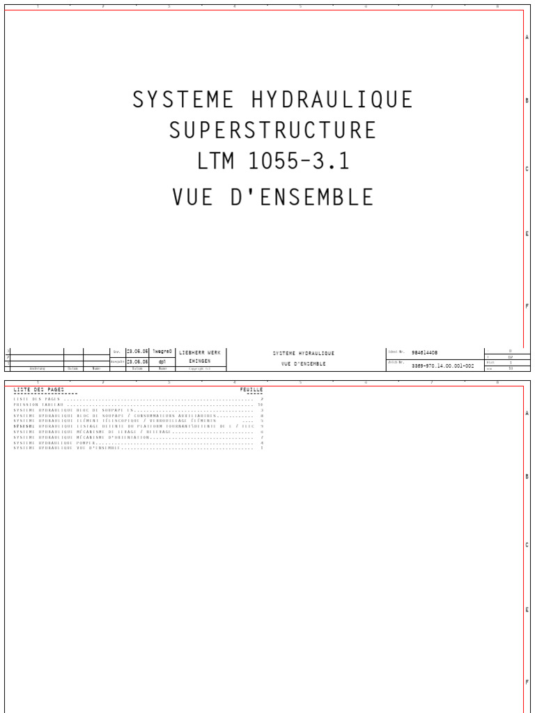 Systeme Hydraulique Superstructure LTM 1055-3.1 Vue D'Ensemble | PDF