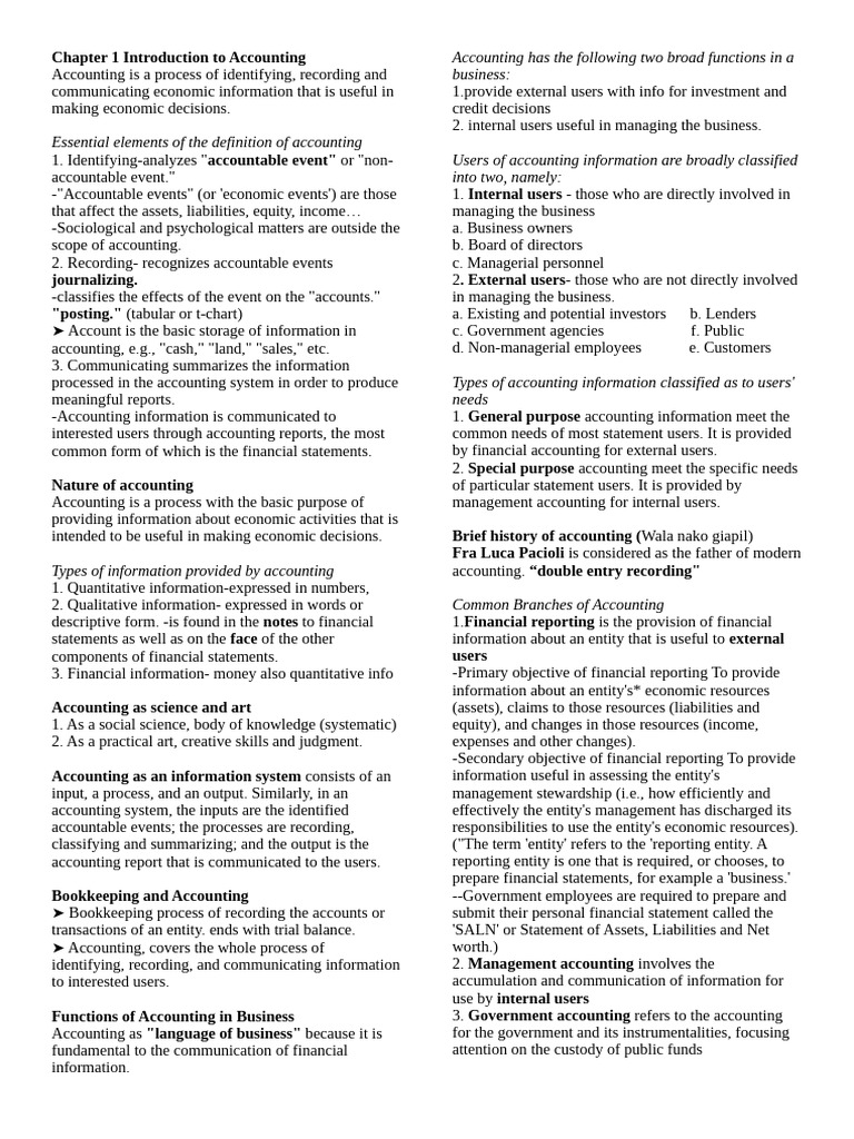 Introduction to Accounting Basics | PDF | Financial Statement ...