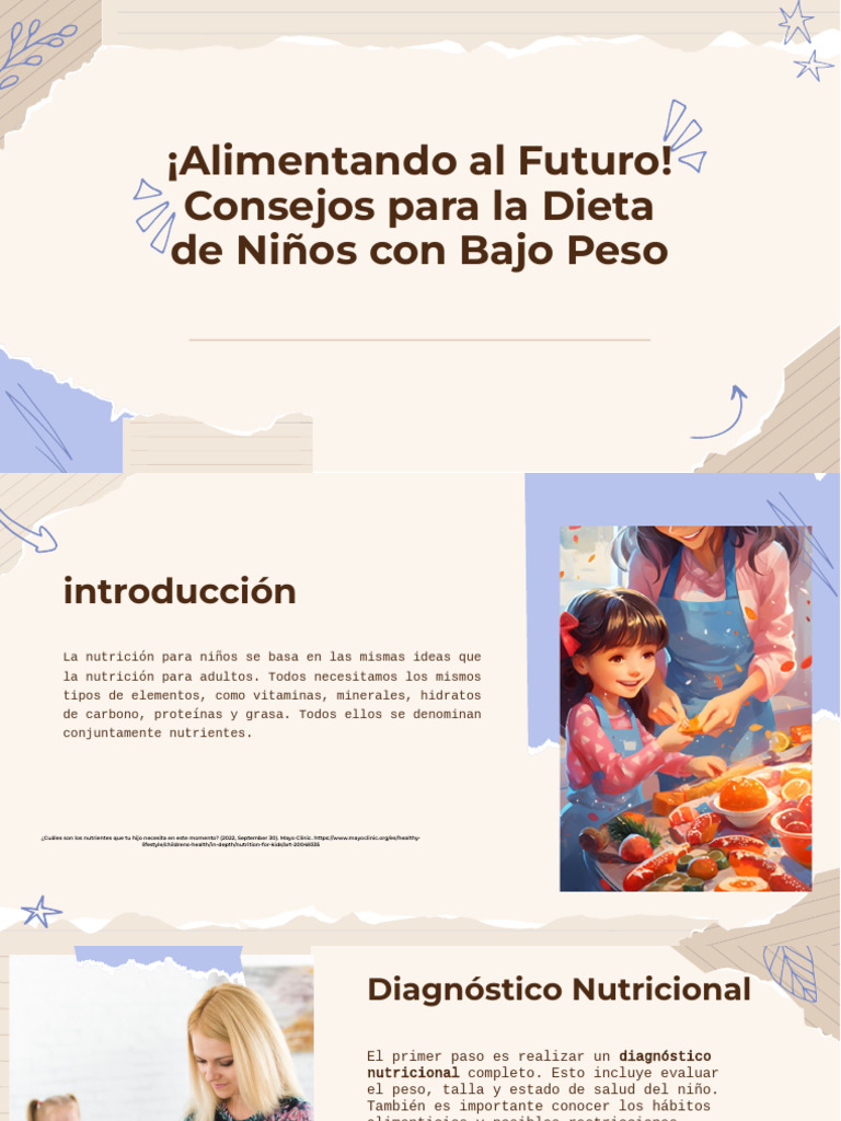 Dieta Saludable para Niños con Bajo Peso | PDF | Nutrición | Dieta y ...