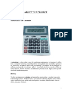 About The Project: DEFINITION OF Calculator