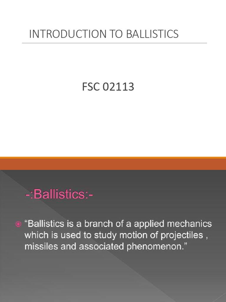 Overview of Ballistics and Firearms | PDF | Firearms | Gun Barrel